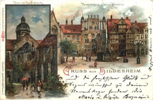 Gruss aus Hildesheim - Litho