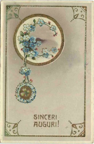 Sinceri Auguri - Prägekarte - Feldpost KuK Landsturm