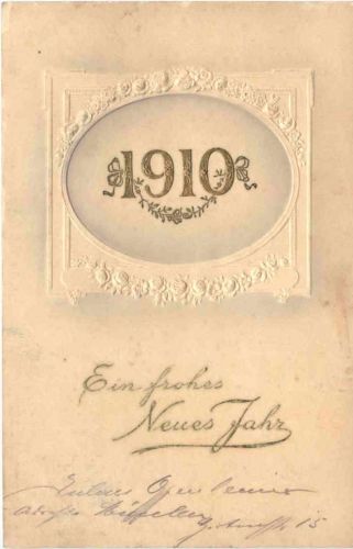 Jahreszahl 1910 - Prägekarte