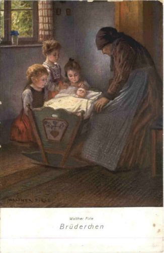 Künstler Ak Walther Firle - Brüderchen