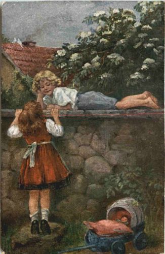 Künstler Ak G. Palmen - Nachbarskinder
