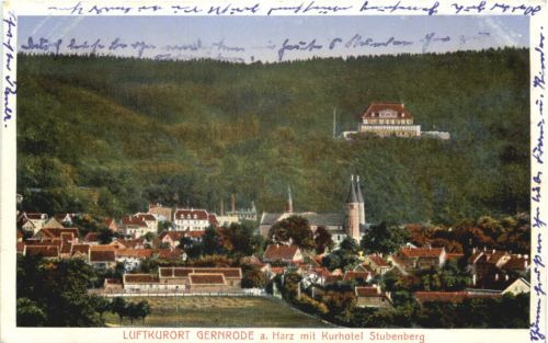 Gernrode am Harz mit Kurhotel Stubenberg - Bahnpost