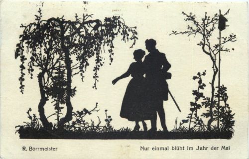 Scherenschnitt Künstler Ak R. Borrmeister