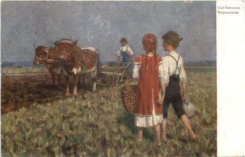 Künstler Ak Carl Hartmann - Vesperstunde