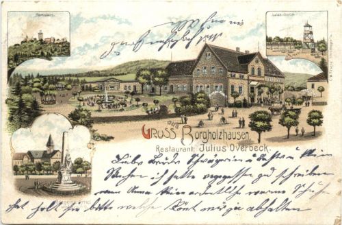 Gruss aus Borgholzhausen - Restaurant Overbeck - Litho