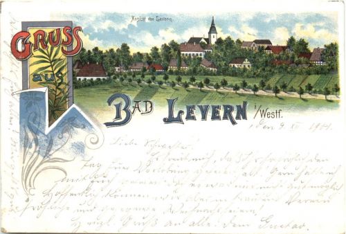 Gruss aus Bd Levern in Westfalen - Litho - Stemwede