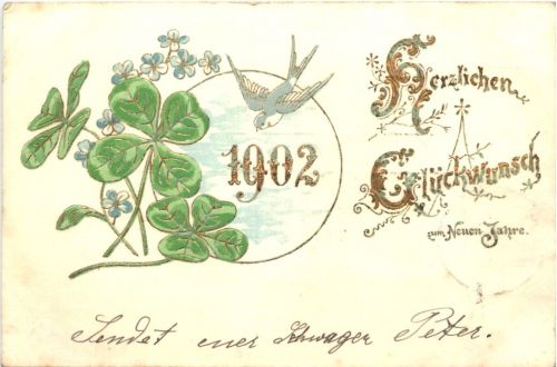 Jahreszahl 1902 - Prägekarte