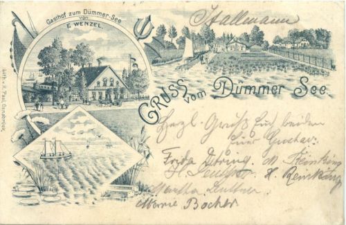 Gruss vom Dümmer See - Gasthof - Litho