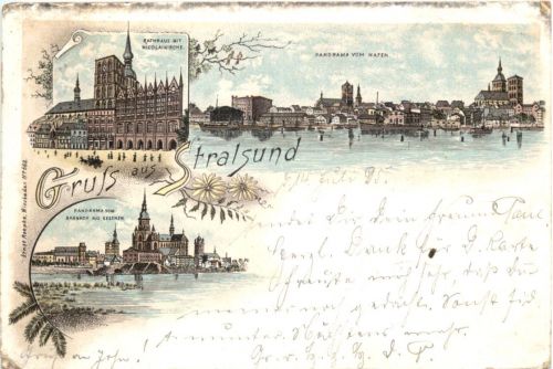 Gruss aus Stralsund - Litho - 1895