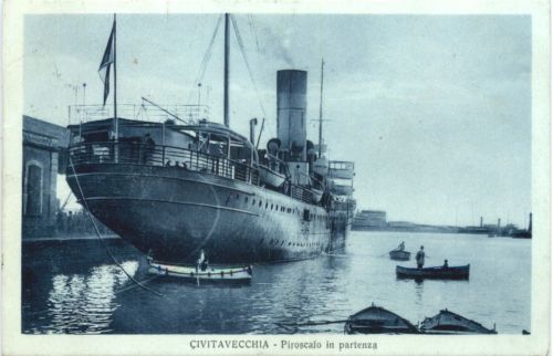 Civitavecchia - Piroscafo in partenza