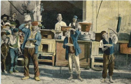 Napoli - Venditore e mangiatori de maccheroni