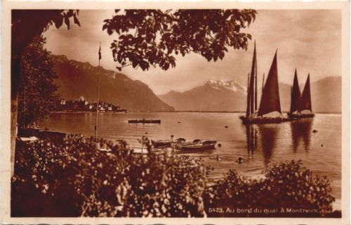 Au bord au quai a Montreux