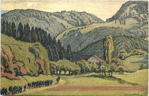 Valle du Jara pres de Fontenais - Künstler Ak E. Schlatter