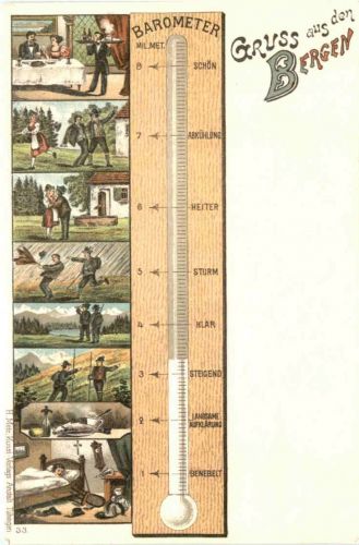Gruss aus den Bergen - Litho