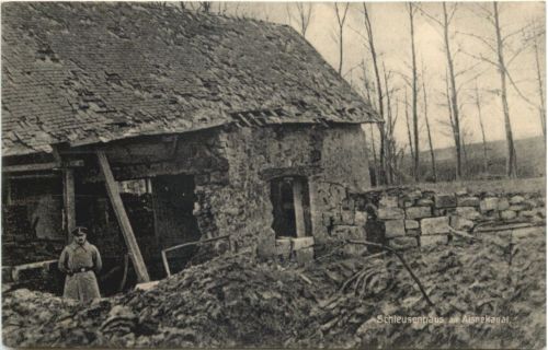Schleusenhaus am Aisnekanal - Feldpost