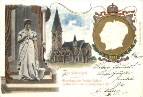 Königsberg - Einweihung Königin Gedächtniskirche - Privatganzsache - Litho