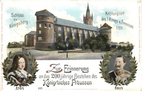 Königsberg - 200jährige Bestehen von Preussen - Privatganzsache - Litho