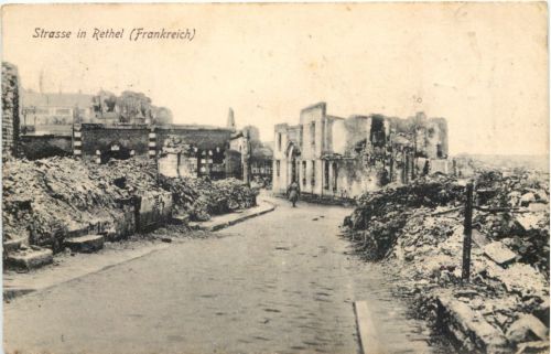 Strasse in Rethel - Feldpost
