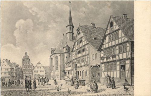 Marktplatz von Lauterbach um 1745