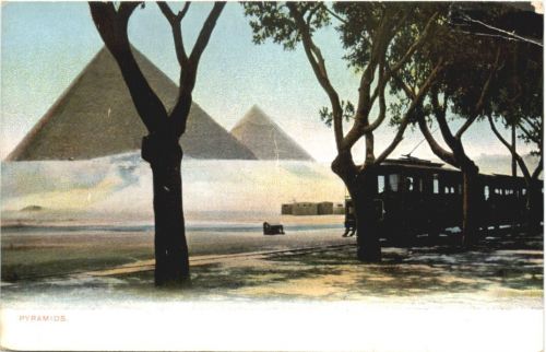 Egypt - Pyramids with train