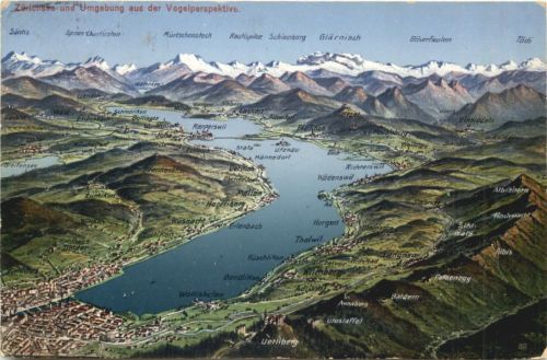 Der Zürichsee und Umgebung