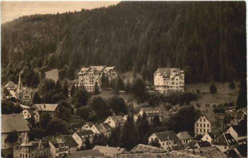 Triberg, Blick nach dem Hotel Kurhaus Waldlust