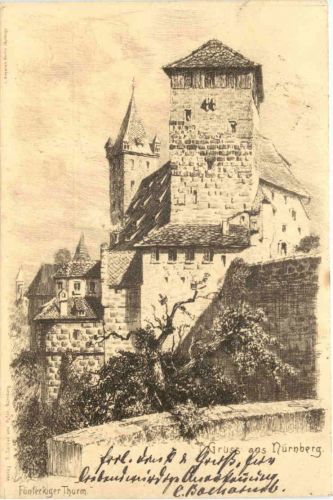 Gruss aus Nürnberg Fünfeckiger Thurm