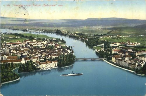 Konstanz vom Ballon, Bodensee" aus