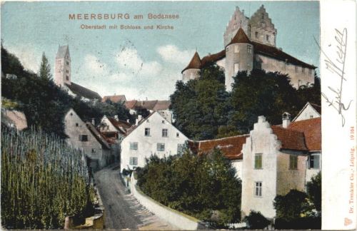 MEERSBURG am Bodens Oberstadt mit Schloss, und Kirche