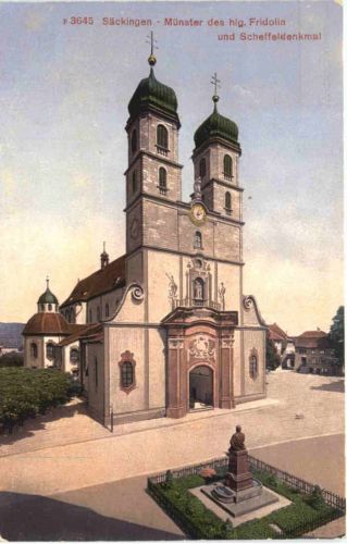 Säckingen - Münster des hlg. Fridolin und Scheffeldenkmal