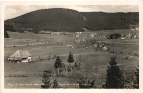 Saig i Schwarzwald, 1000-1100 m ü. M. Gesamtansicht mit Hochfirst