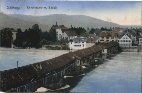 Säckingen Rheinbrücke m. Schloß
