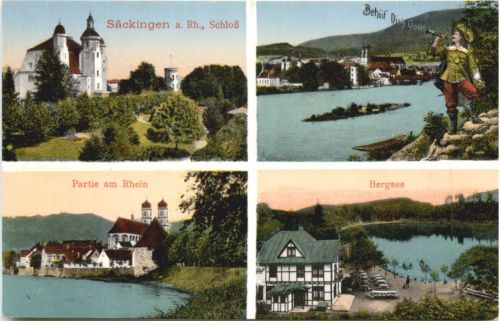 Säckingen a. Rh., Schloß Behüt Dish Gott Partie am Rhein Bergsee