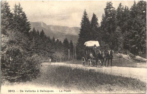 De Vallorbe a Ballaigues - La Poste - Postkutsche