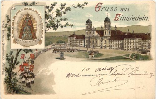 Gruss aus Einsiedeln - Litho