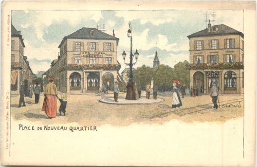 Mulhouse - Place du Neuveau Quartier - Litho