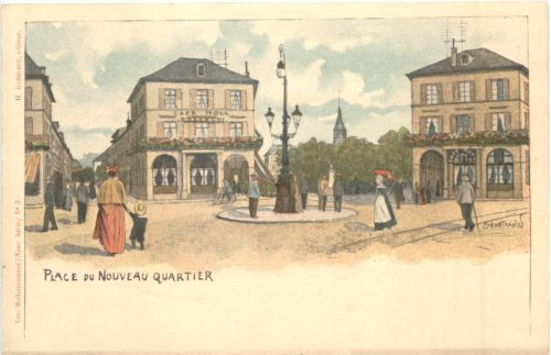 Mulhouse - Place du Neuveau Quartier - Litho