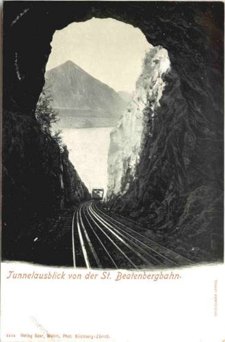 Tunnelausblick von der St. Beatenbergbahn