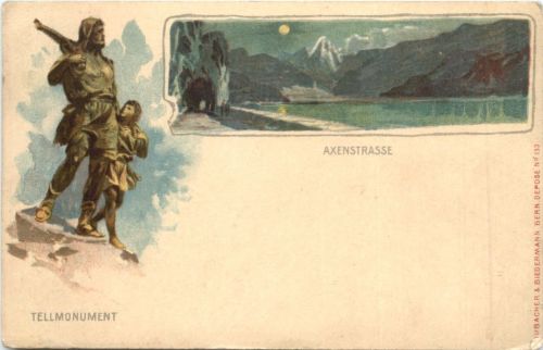 Axewnstrasse - Tellmonument Litho