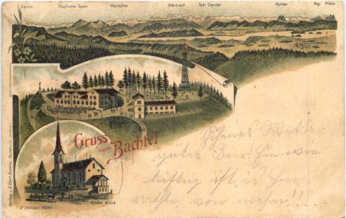 Gruss aus Bachtel - Litho