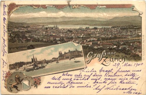 Gruss aus Zürich - Litho