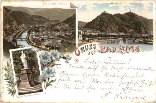 Gruss aus Bad Ems - Litho