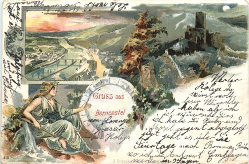 Gruss aus Berncastel - Litho
