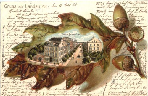 Gruss aus Landau Pfalz - Litho