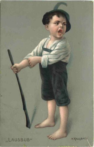 Künstler Ak H. Kaulbach - Lausbub