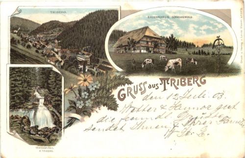 Gruss aus Triberg - Litho