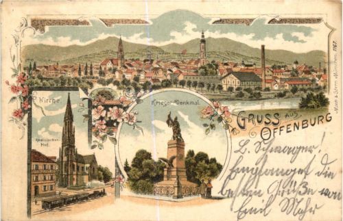 Gruss aus Offenburg - Litho