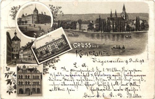 Gruss aus Konstanz - Litho 1893 - Vorläufer