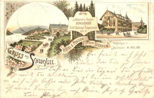 Gruss aus Schluchsee - Hotel zum Sternen - Litho