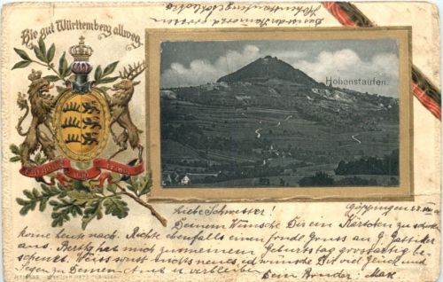 Hohenstaufen - Litho Prägekarte